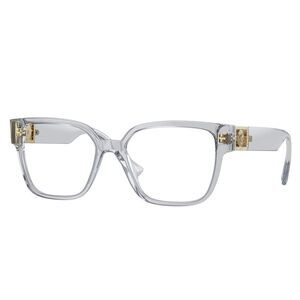 Versace VE 3329B 5305 Transparent Grey Plastic Square Eyeglasses 52mm